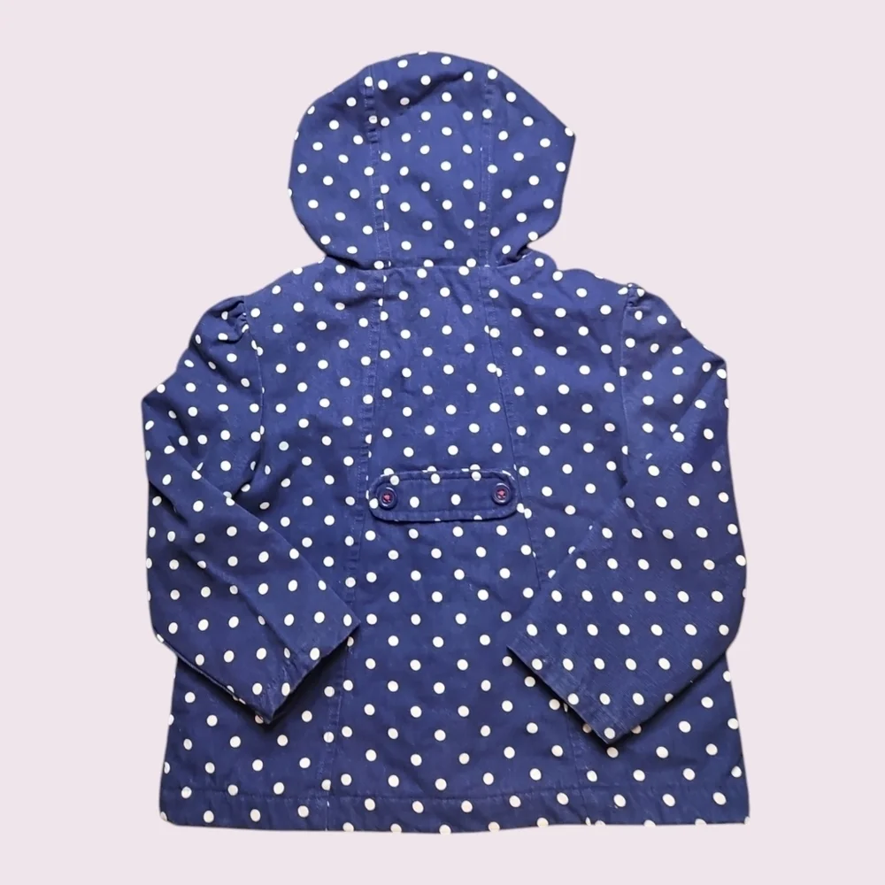 Gymboree Girls Toddler Polka Dot Hooded Jacket Blue Size 4T/5T